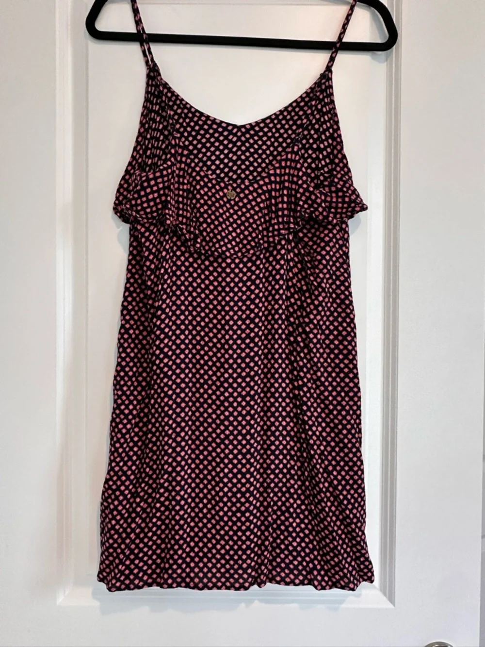 Billabong Done Down Pink and Navy Printed Spaghetti-Strap Mini Dress - Picture 5 of 7